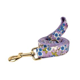 Purple And Wind Floral Dog Collar Hand Holding Rope Metal Bandana Bow Strap Out Shit Bag (Option: Dog Leash-L)