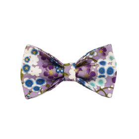 Purple And Wind Floral Dog Collar Hand Holding Rope Metal Bandana Bow Strap Out Shit Bag (Option: Bowknot-S)